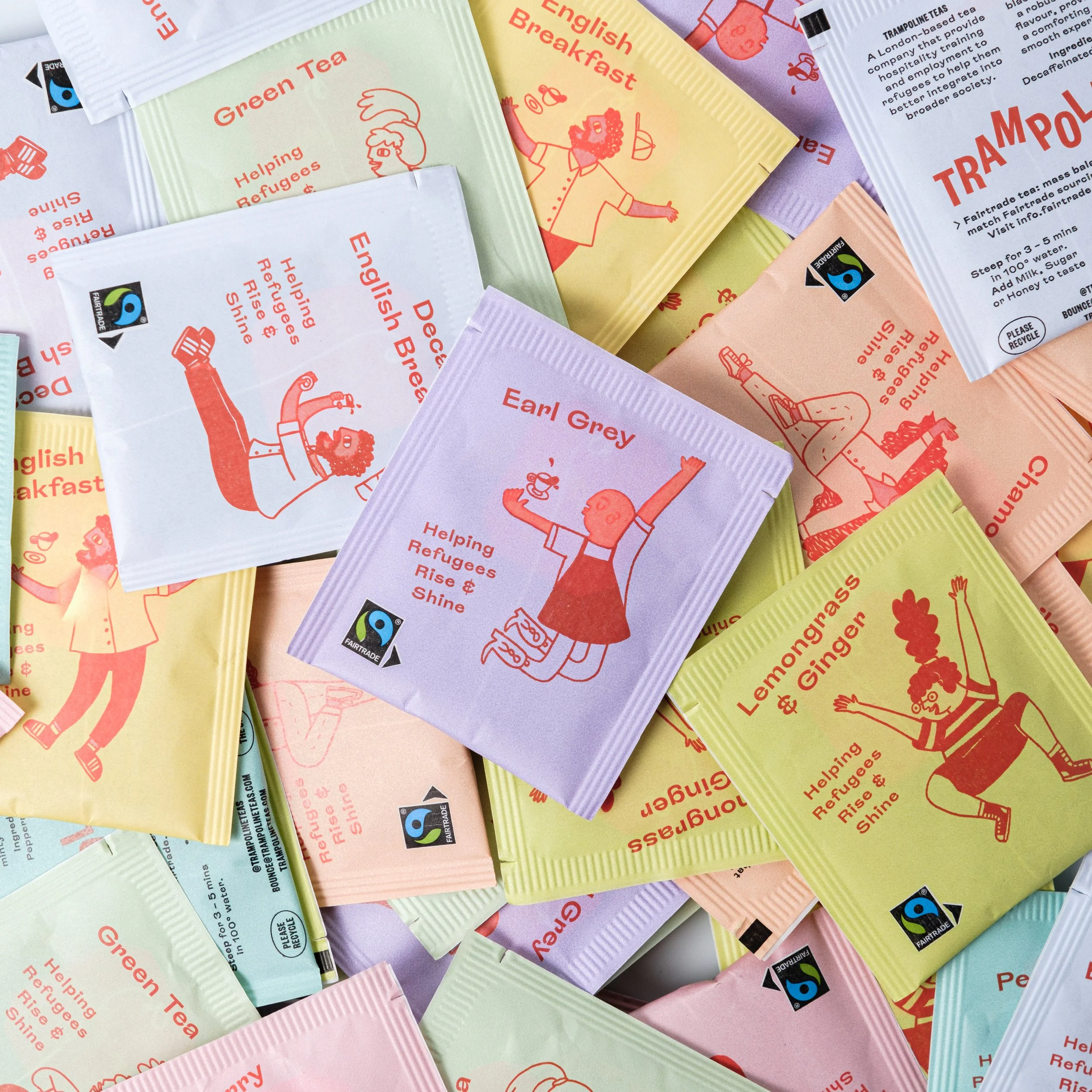 Various different Trampoline Teas flavours