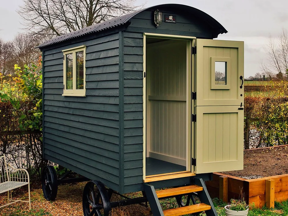 The Hideout — Small Shepherds Huts Red Sky Shepherd