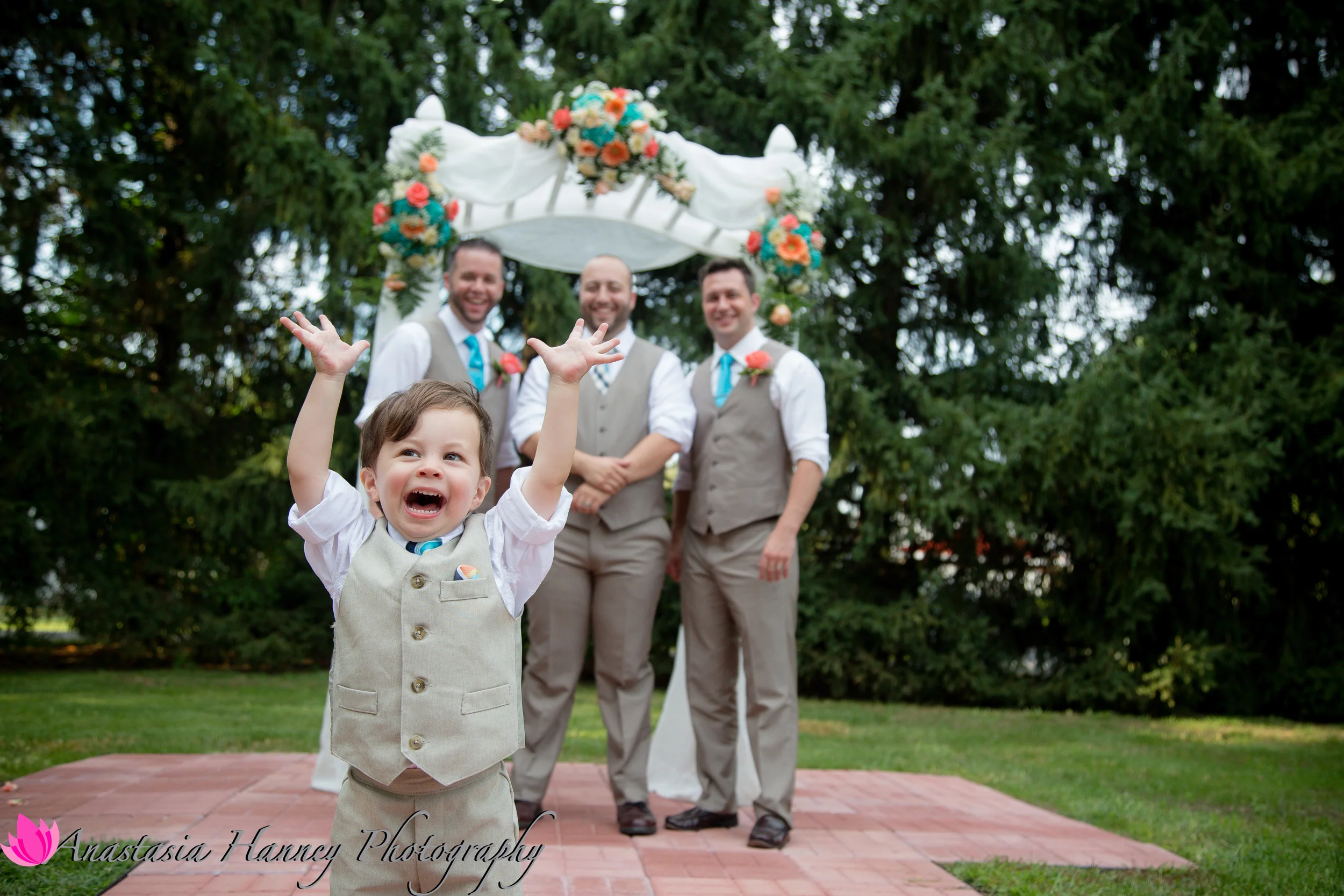 Wedding Photography of Ring Bearer Cute and Groomsmen La Luna Caterers in Bensalem Pennsylvania by Anastasia Hanney Photography