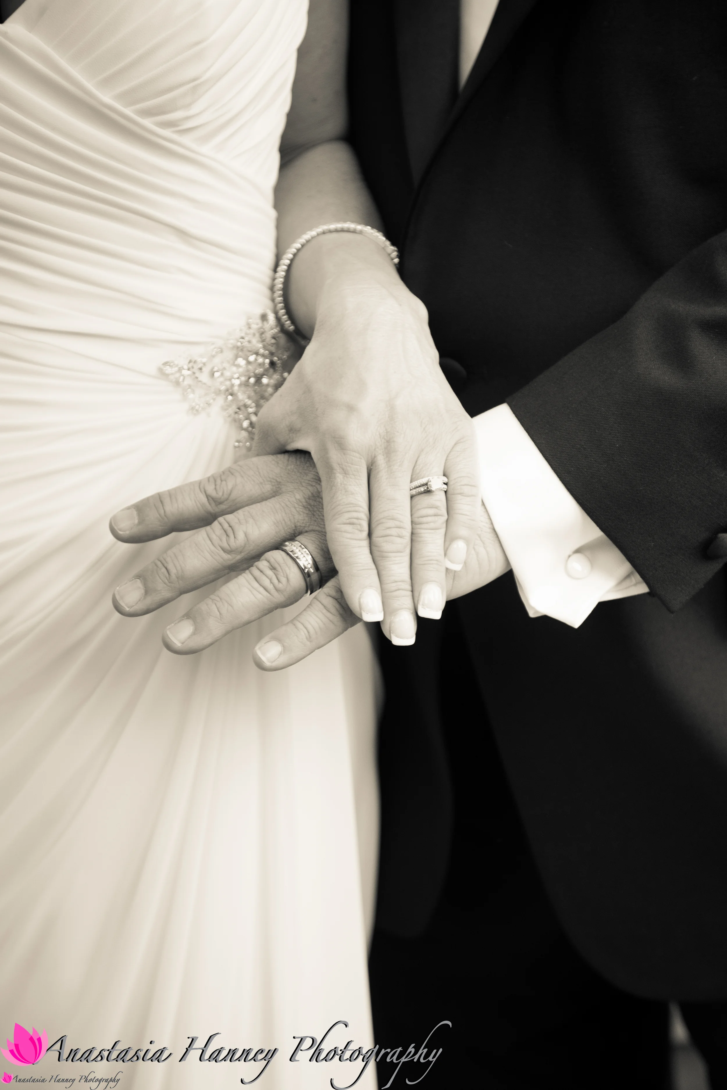 Wedding Photography of Bride and Groom Wedding Bands at Braddock's Tavern in Medford New Jersey by Anastasia Hanney Photography