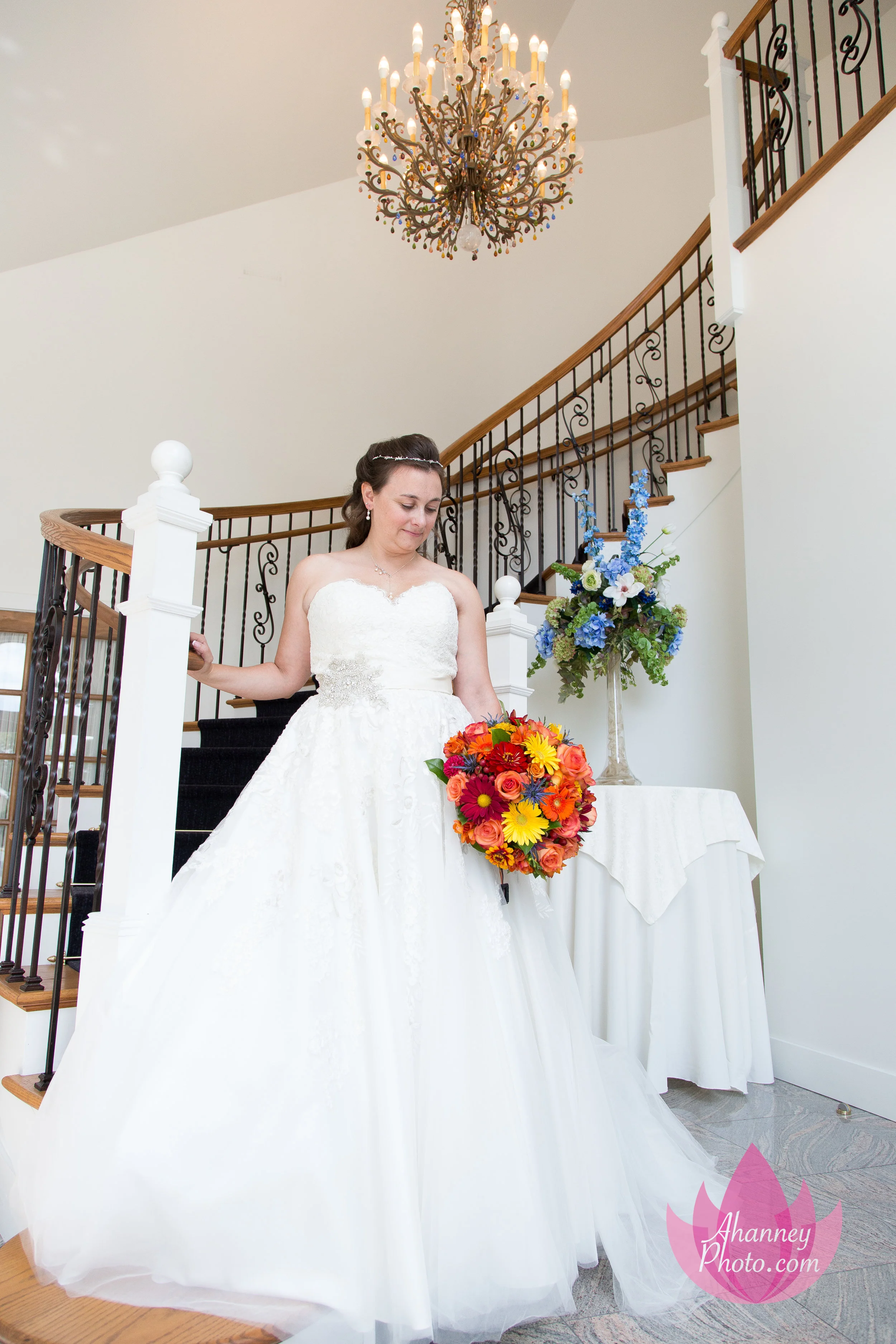 Tomasello Winery Vineyard Hammonton New Jersey Philadelphia Pennsylvania Delaware Anastasia Hanney Photography AHanneyPhoto wedding bride staircase