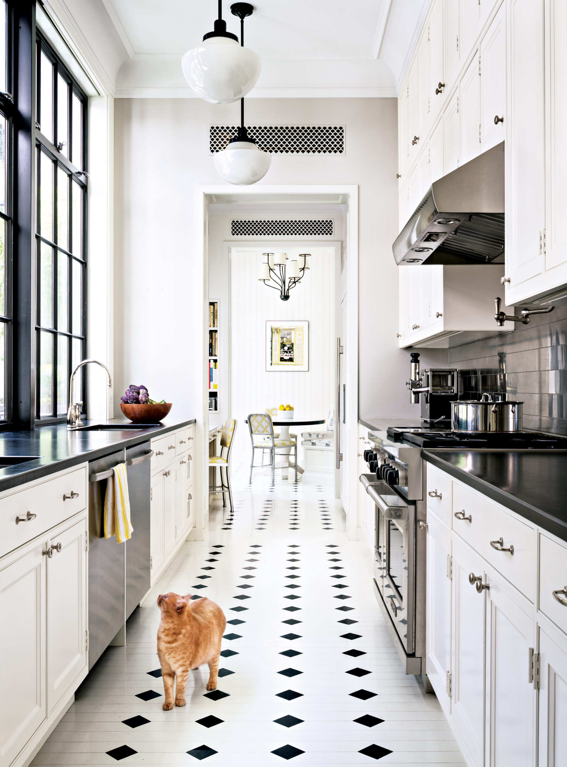 This Uptown style in classic black and white is very retro and will stand the test of time. Design by: Steven Harris Architects, Photo by: Scott Frances