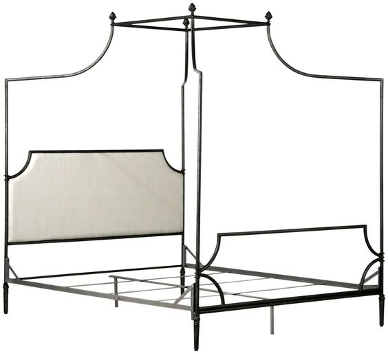 $4450 - Corsican Furniture - Olivia Upholstered Headboard Canopy Bed (above)