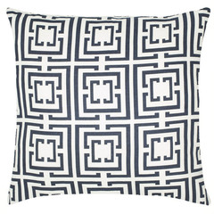 Cococozy Logo Linen Pillow - Navy