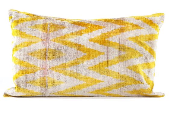 Silk Velvet Pillow - Yellow