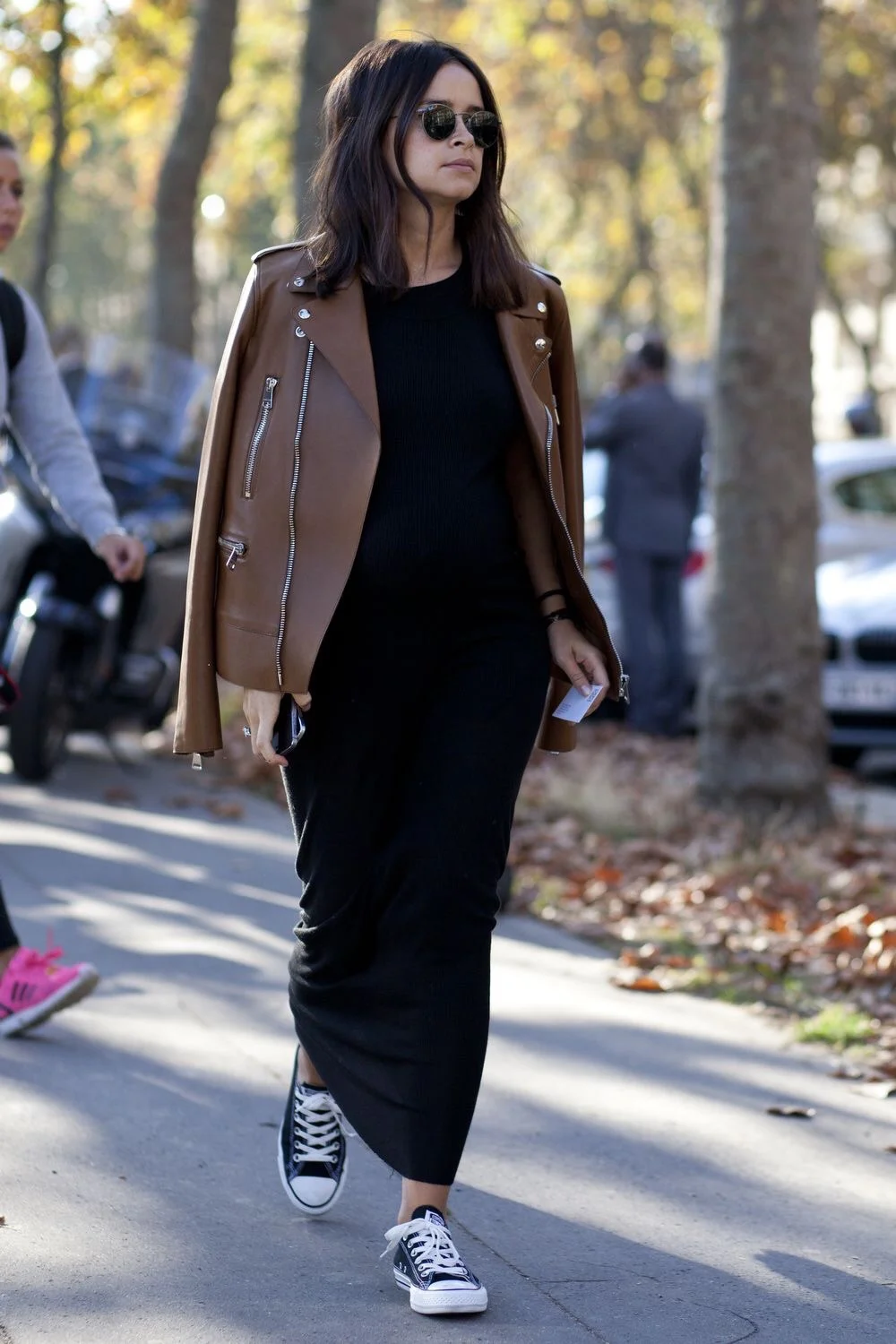 Black, leather, and Chuck Taylors! Love it!!! This is probably my preferred style everyday. (Image Source: instagram.com, @matchesfashion