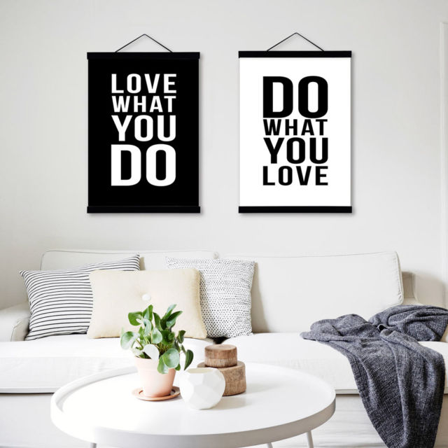 Black White Modern Minimalist Love Poster Wall Art Wuotes Gifts Canvas Paintings $7