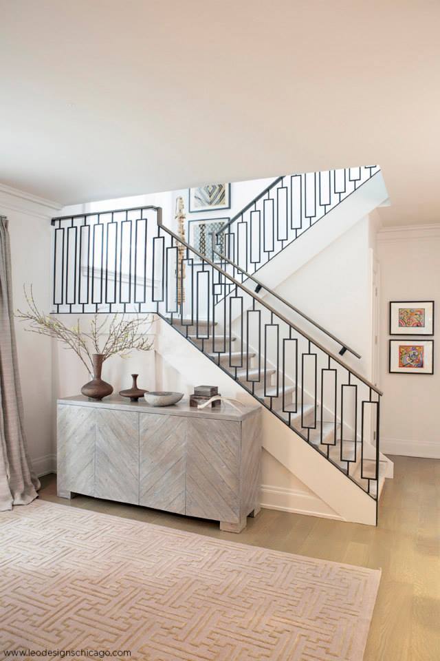  A glimpse of this contemporary stairway from a distance. Interiors by  Leo Designs Ltd.  