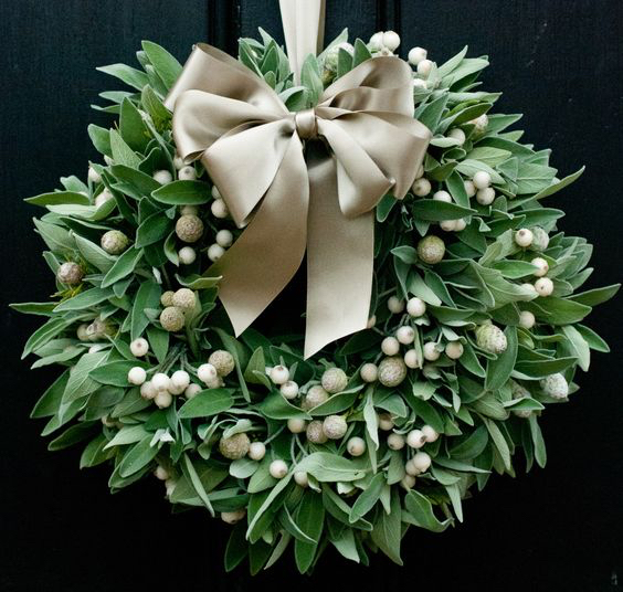 Sage and White Berry Wreath 