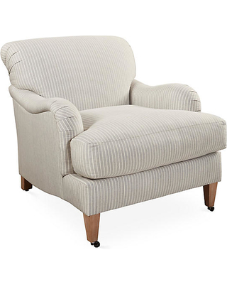 Brampton Club Chair, Grey Stripe