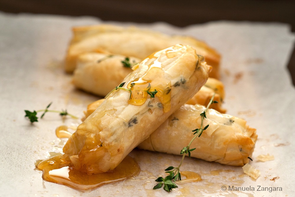 Baked Goat Cheese Rolls with Honey &amp; Thyme