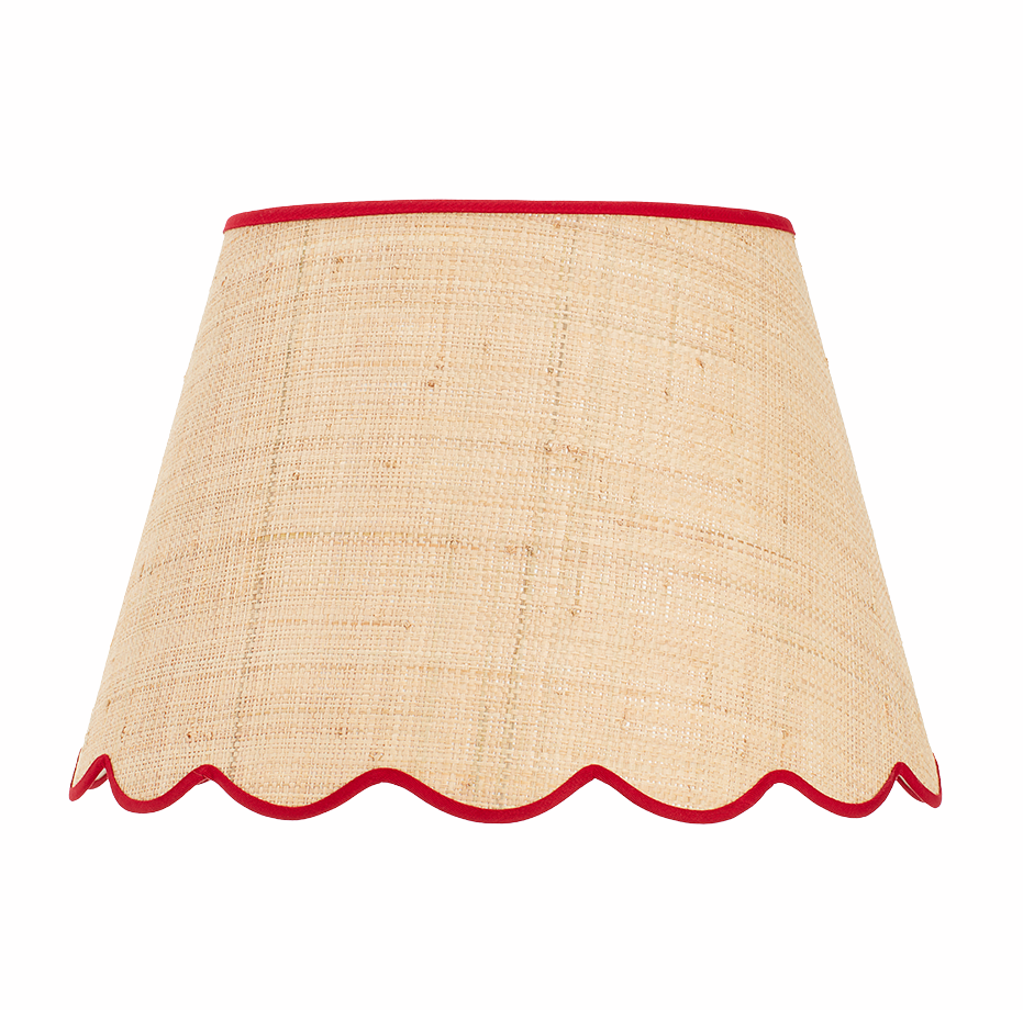 SIGNATURE SCALLOPED LAMPSHADE IN RAFFIA