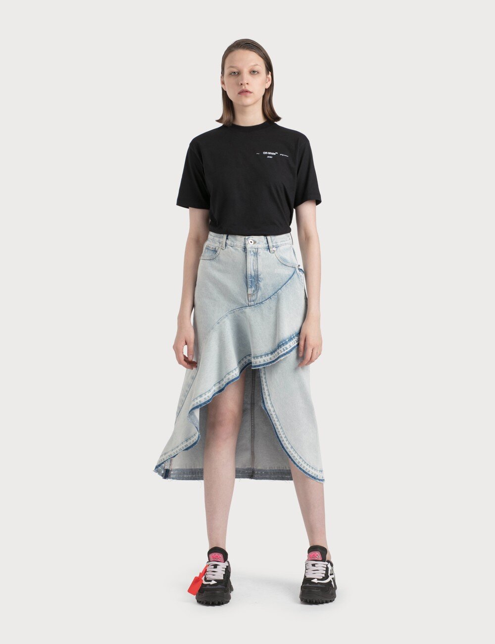 Off-White Ruffle Denim Skirt