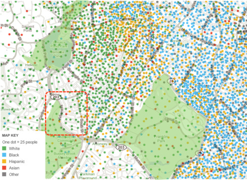 I outlined my immediate neighborhood for reference. In terms of population, it almost looks rural, right? Ack I love that!)