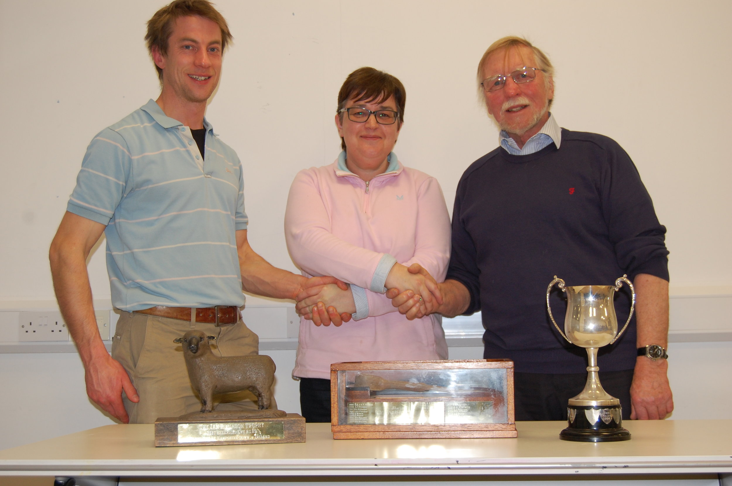 Jonathan and Jim Fletcher receive their prize from Chairwoman Josephine Wray