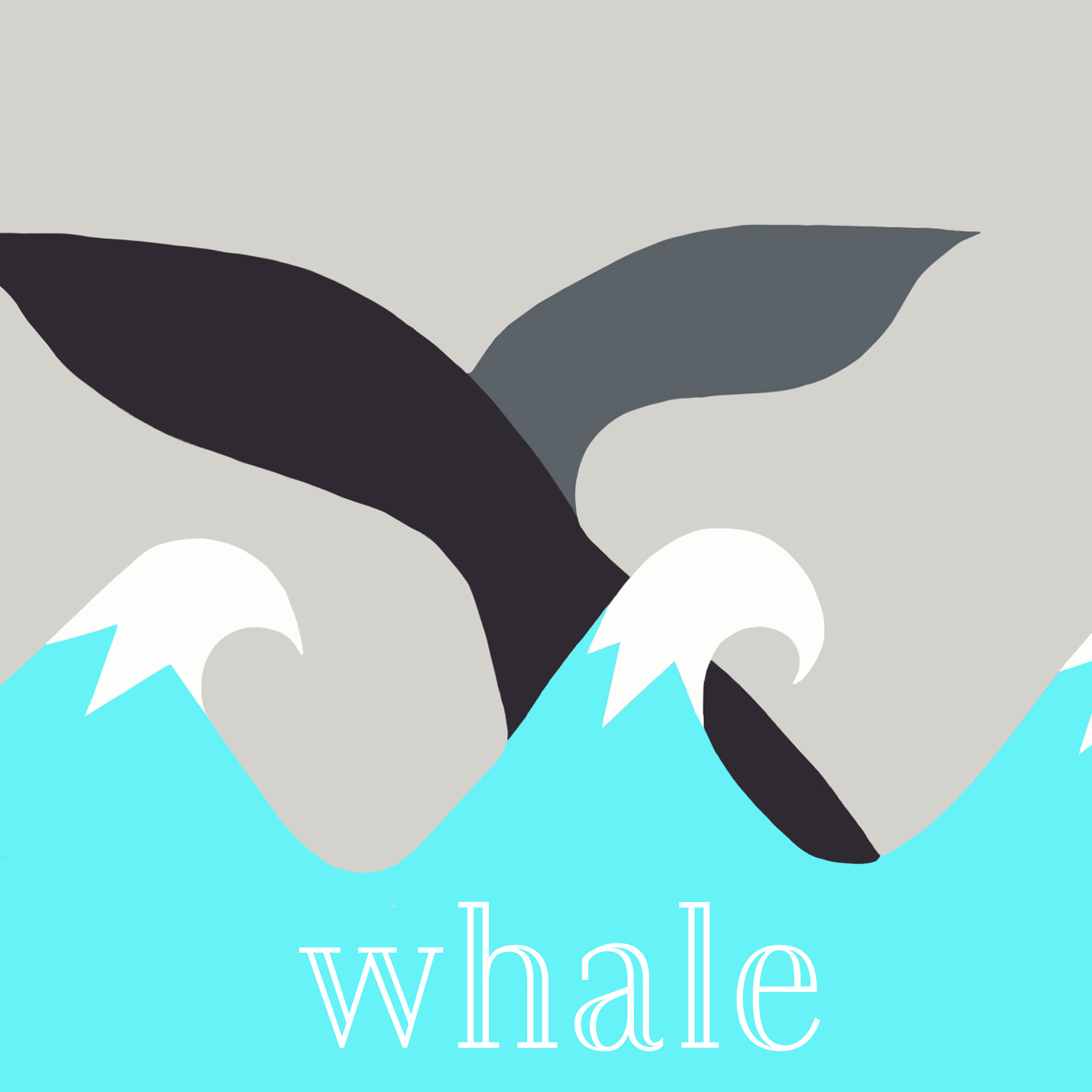 Whale turquoise black grey and white 6x6 card.jpg