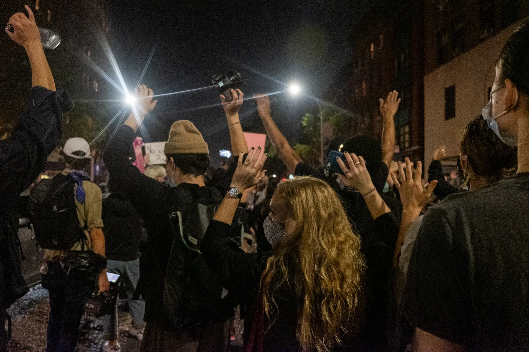  Protesters gather to demand justice for Breonna Taylor in Brooklyn. November 2020.  