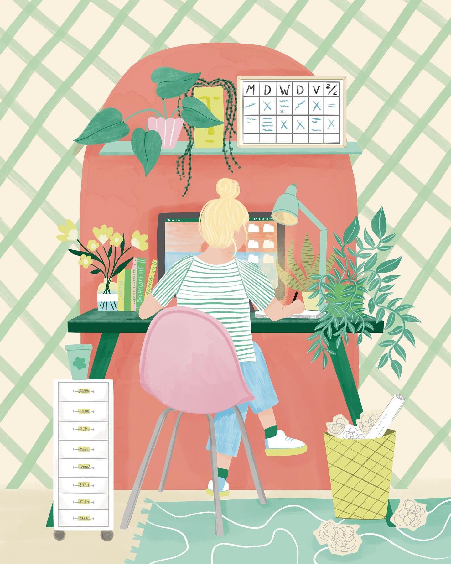 I&rsquo;m enjoying making lots of fun magazine editorials lately. This one was for @libellebelgie about finding a workplace where you&rsquo;re happy. 

#editorialillustration #magazineeditorial #editorialdesign