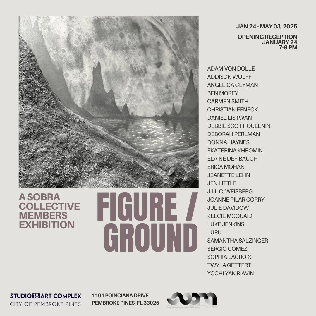 I'm excited to participate in @sobracollective's first group exhibition Figure/ Ground curated by Lisa Rockford @rockfordprojects + Dana Kleinman of @kx2art. Opening reception on January 24, 7&ndash;9 and runs until May 3rd 2025 at Studio 18 in Pembr