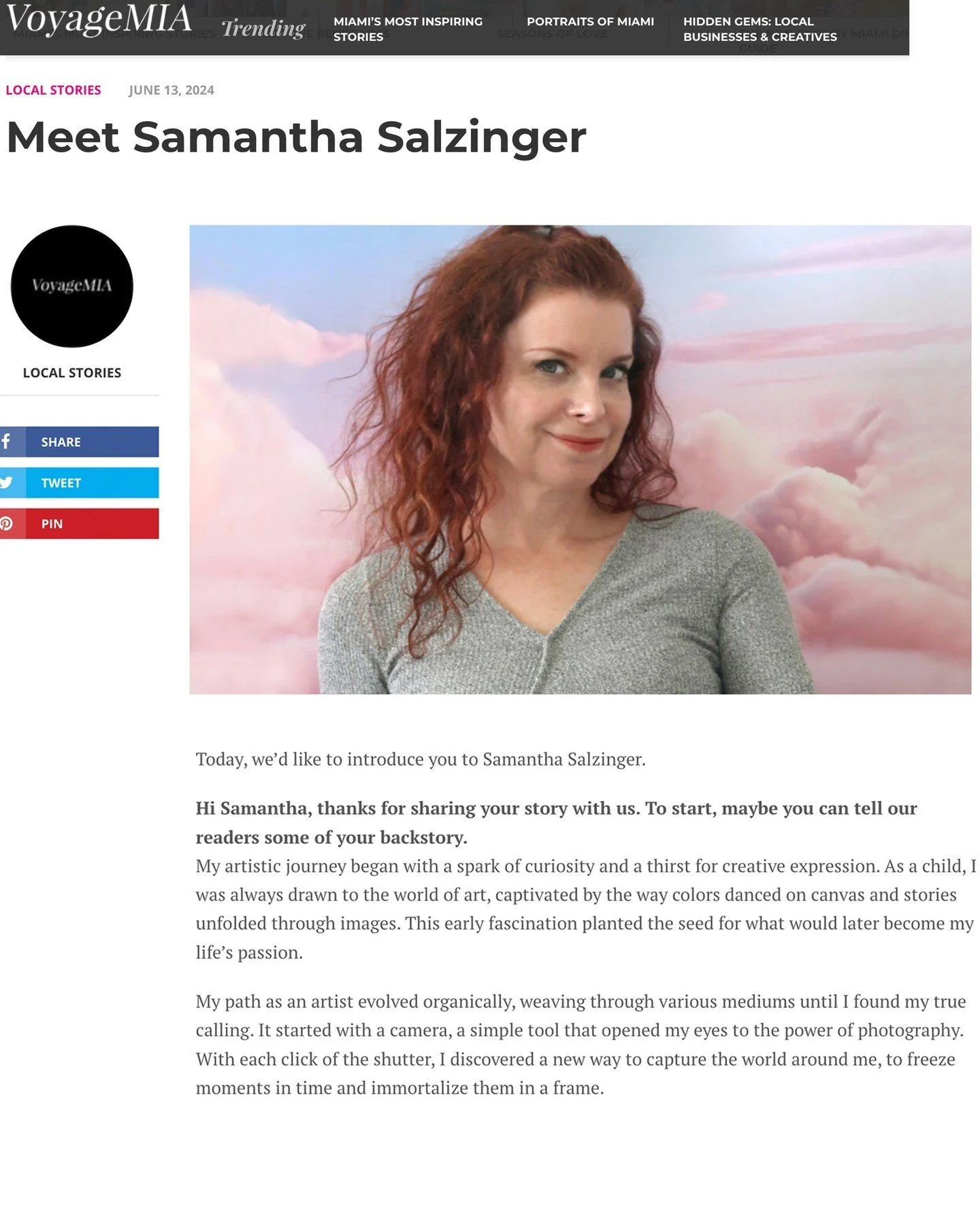 Excited to be interviewed for Voyage MIA - Here&rsquo;s the full article:
link in bio
https://voyagemia.com/interview/meet-samantha-salzinger/

#artistinterview #artist #contemporaryart #artiststudio #handmade #art #DioramaMaking #CreativeProcess #bt