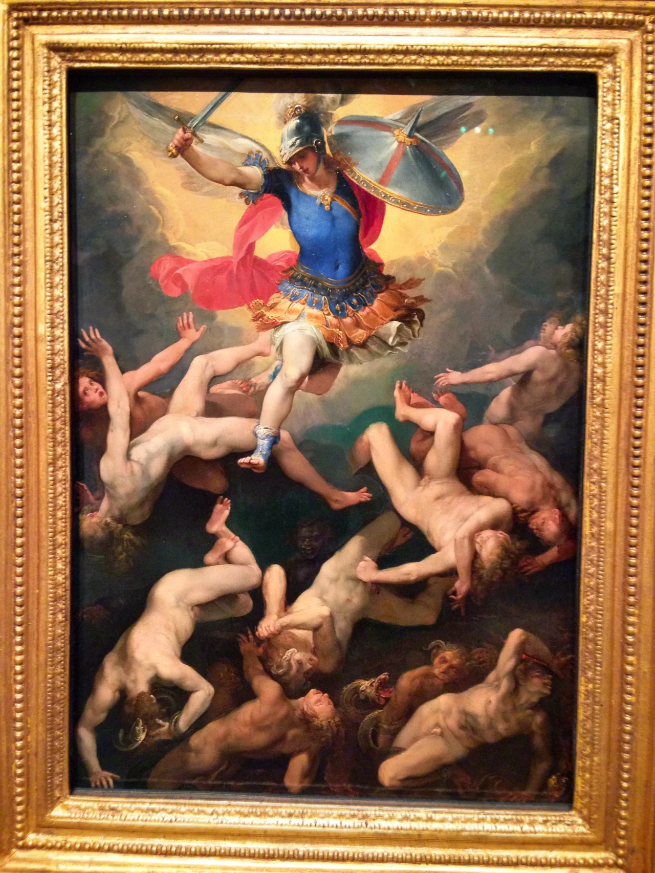 Nice exhibit of Italian paintings at Milwaukee Art Museum “Of Heaven and Earth”; by far my favorite is this one done circa 1592 by Giuseppe Cesari, called ‘Archangel Michael and the Rebel Angels’. Interestingly, a young Caravaggio, when he arrived in Rome, trained in Cesari’s studio.