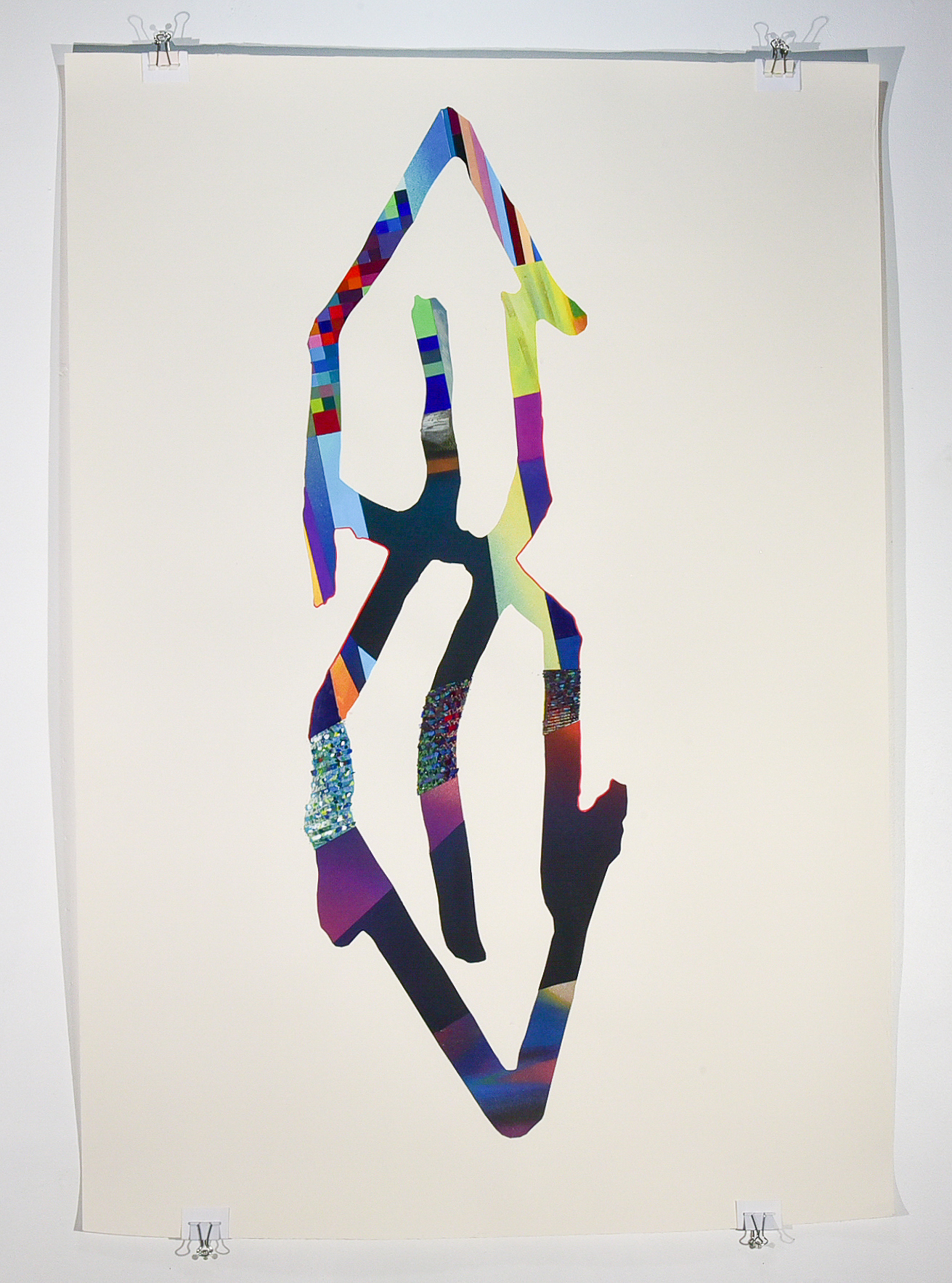 100 2017 acrylic, spray paint, and marker on paper 36in. x 50in.