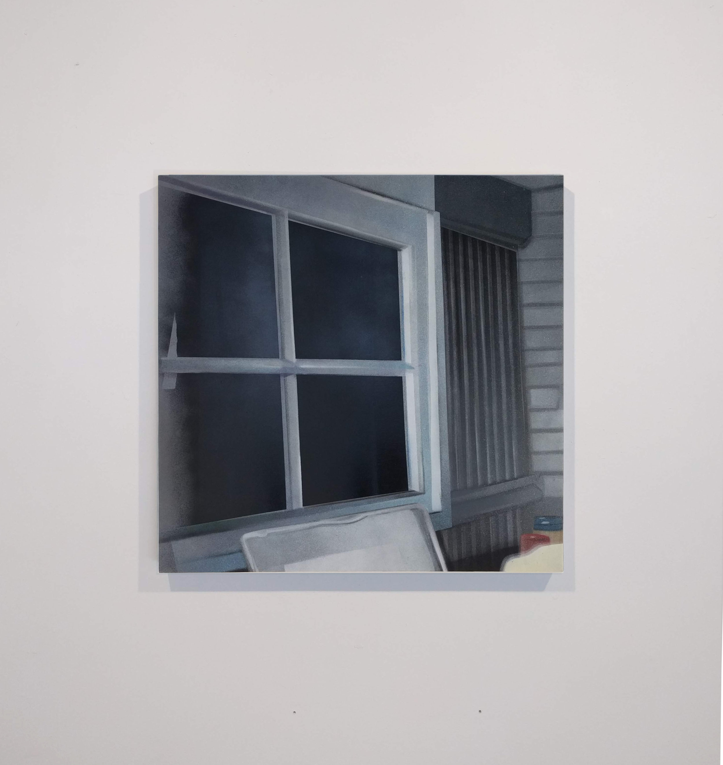 Laundry 2018 spray paint and marker on wood panel 23.5in. x 23.5in. x 1.75in..