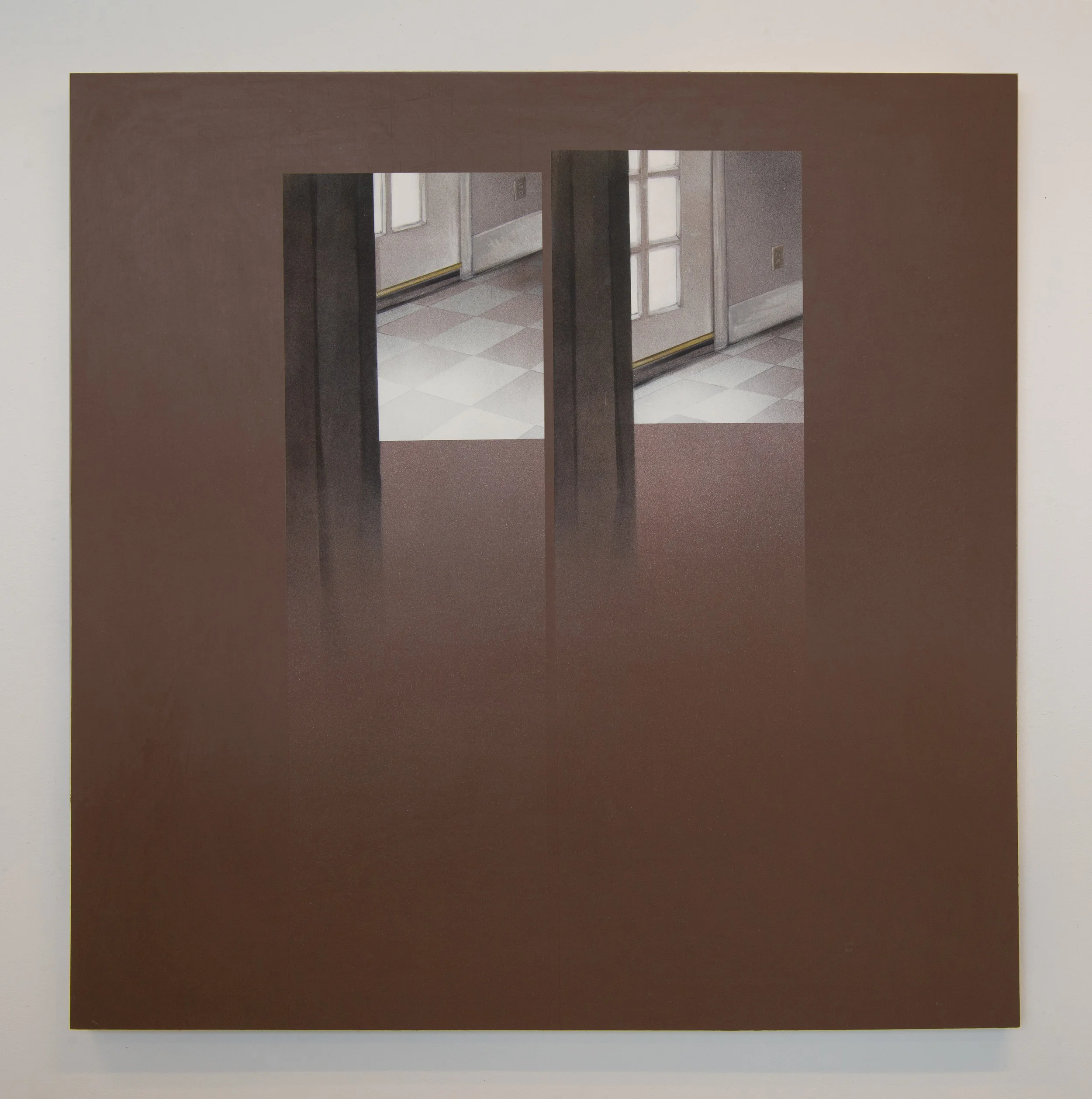 The same thing twice 2018 spray paint and marker on wood panel 47.5in. x 47.5in. x 1.75in.