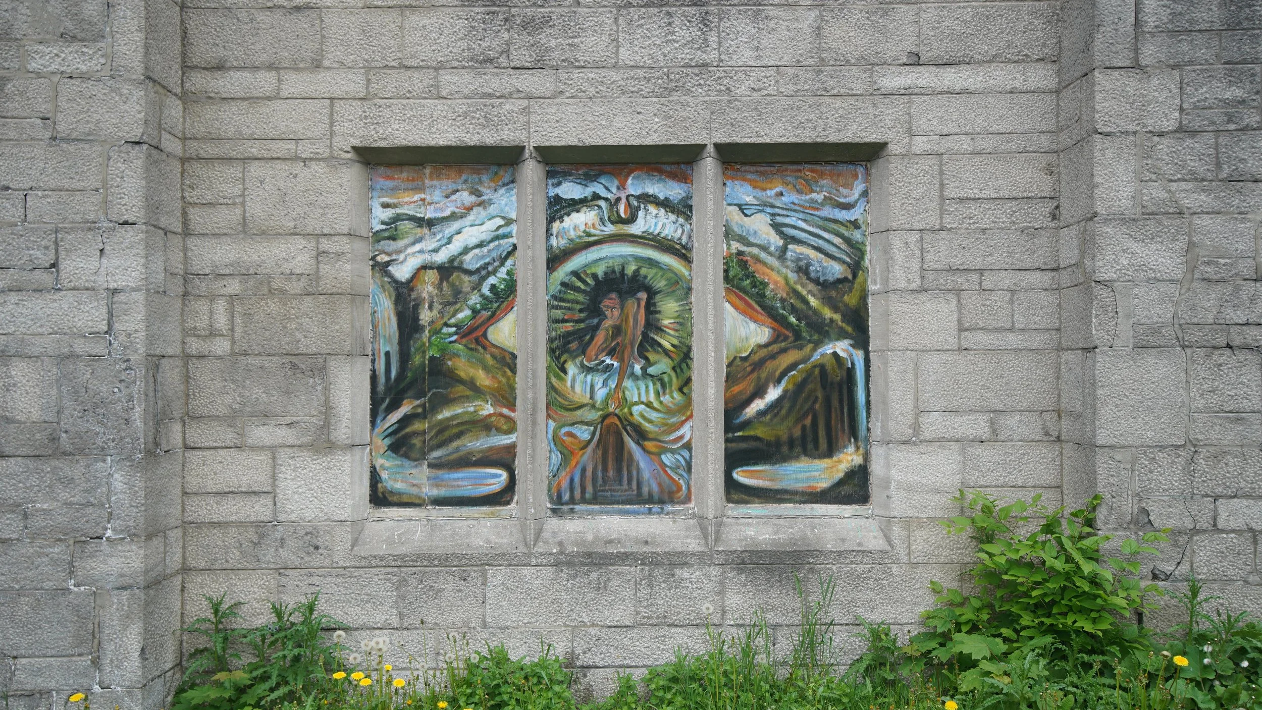 abandoned church mural left panels.JPG