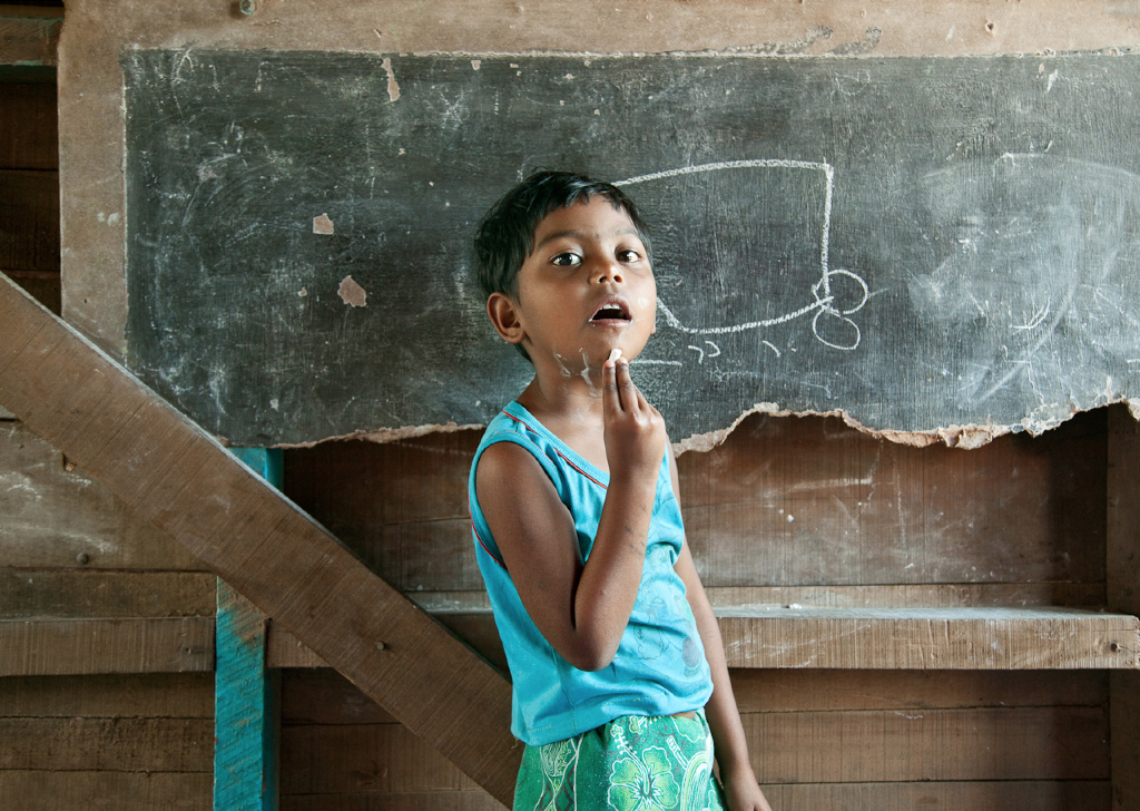 Girl with Chalkboard
