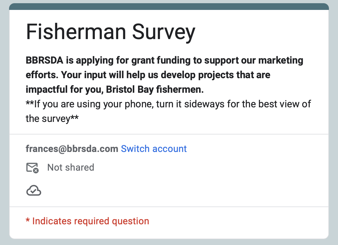 Fishermen's Survey - Please Share Your Input