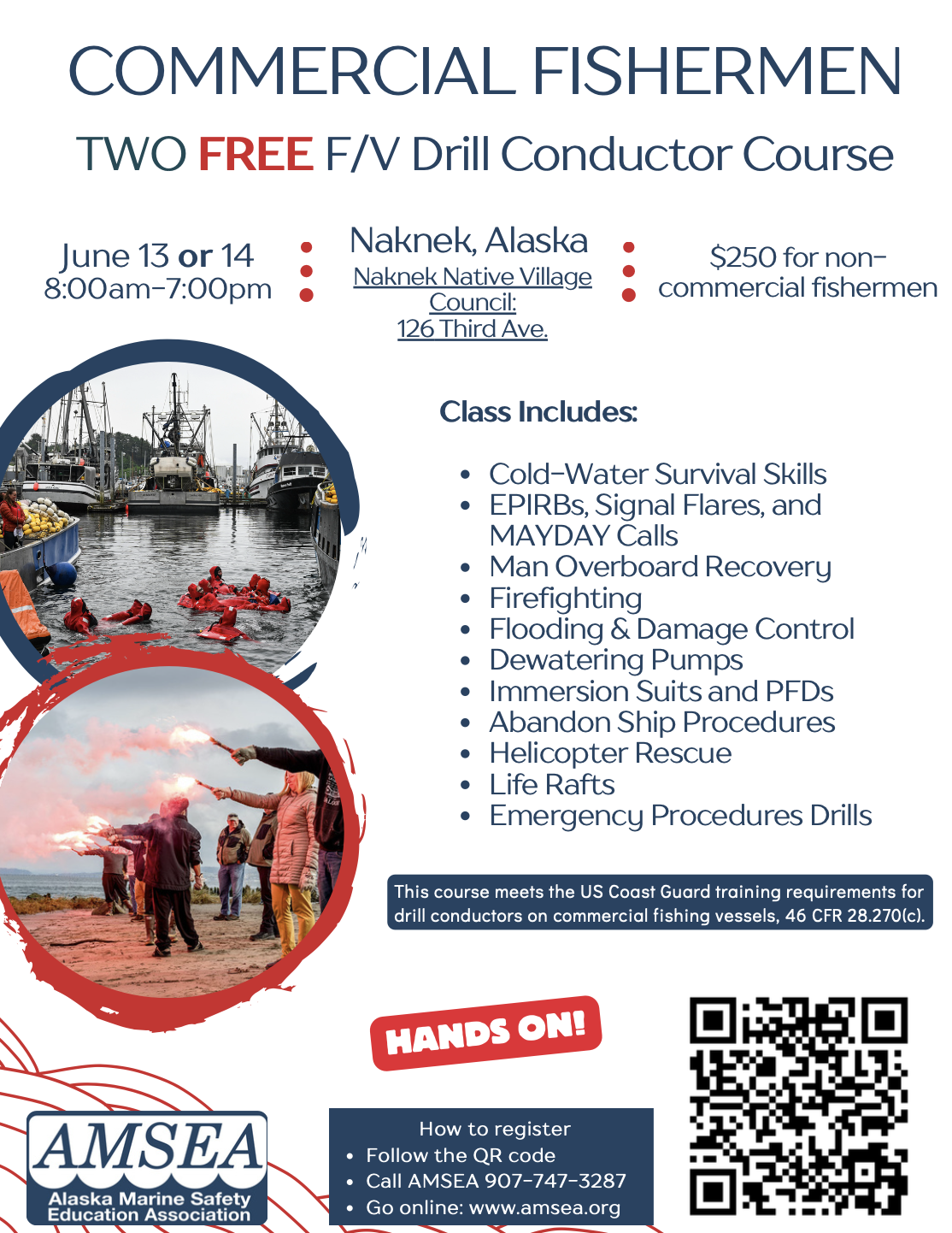 AMSEA Safety Classes in Naknek June 13 &amp; 14