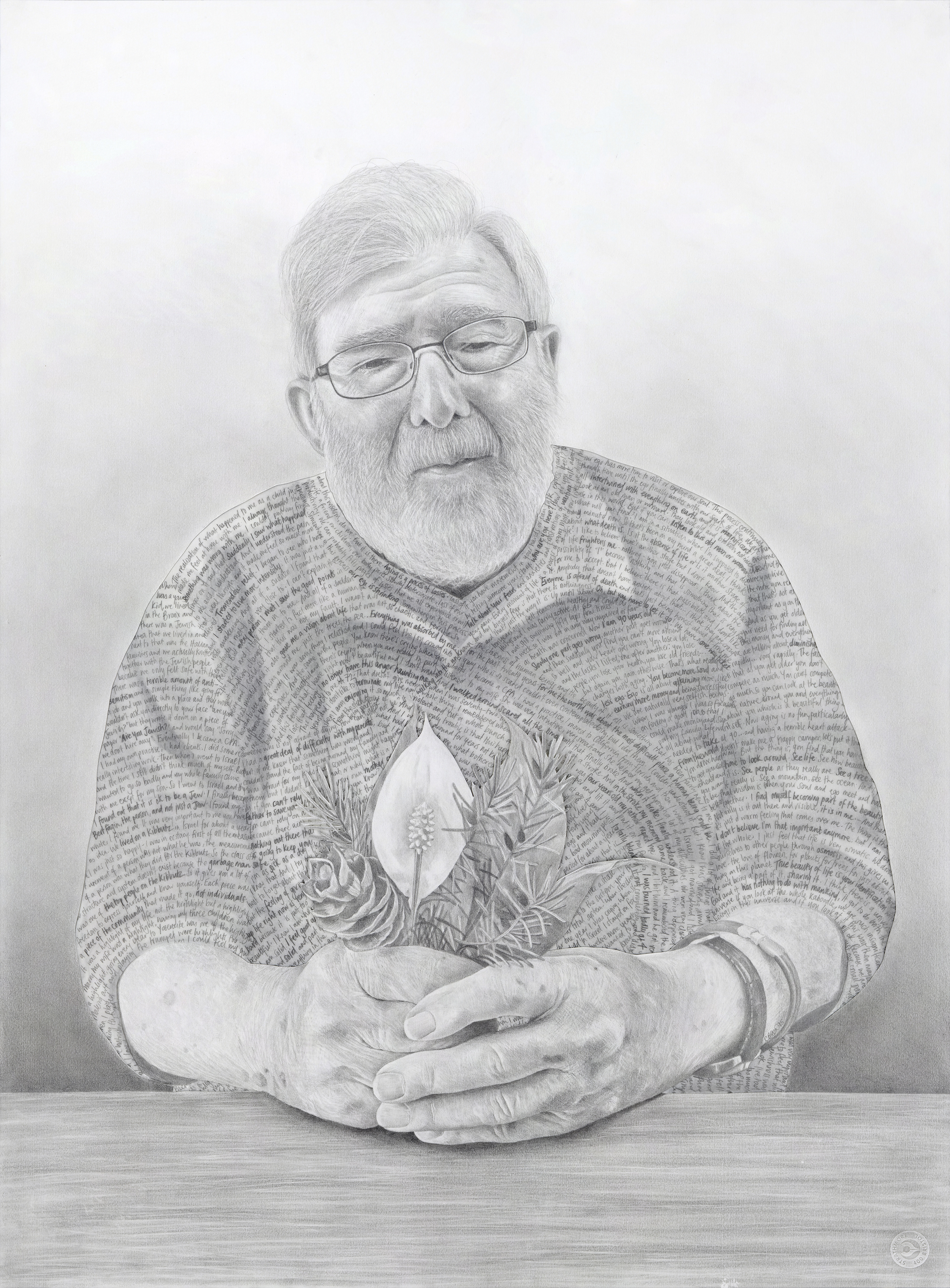 Bert - Pencil on drawing and tissue papers - 30" x 22" - © Claudia Biçen 2015