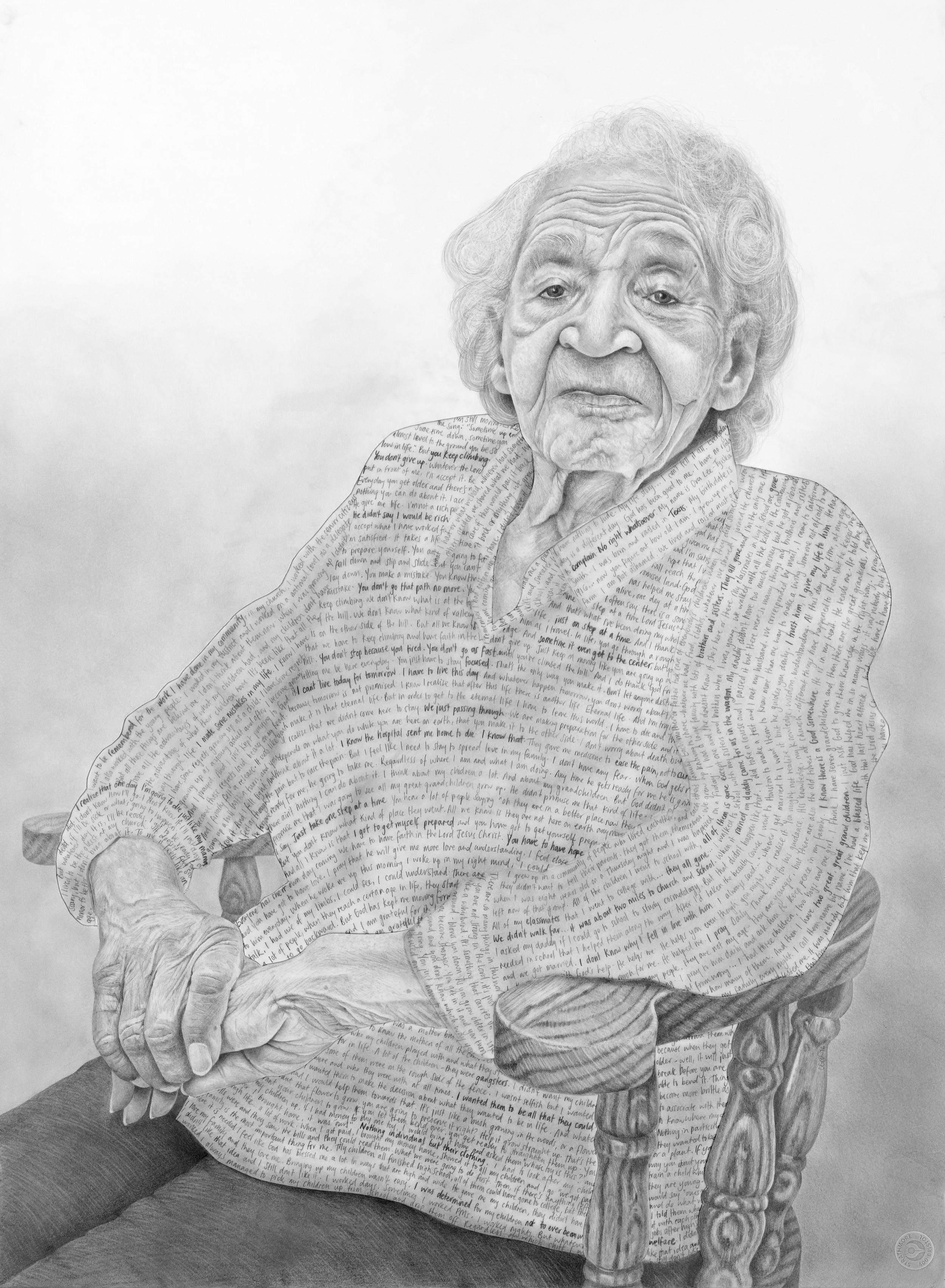 Ora - Pencil on drawing and tissue papers - 30" x 22" - © Claudia Biçen 2016