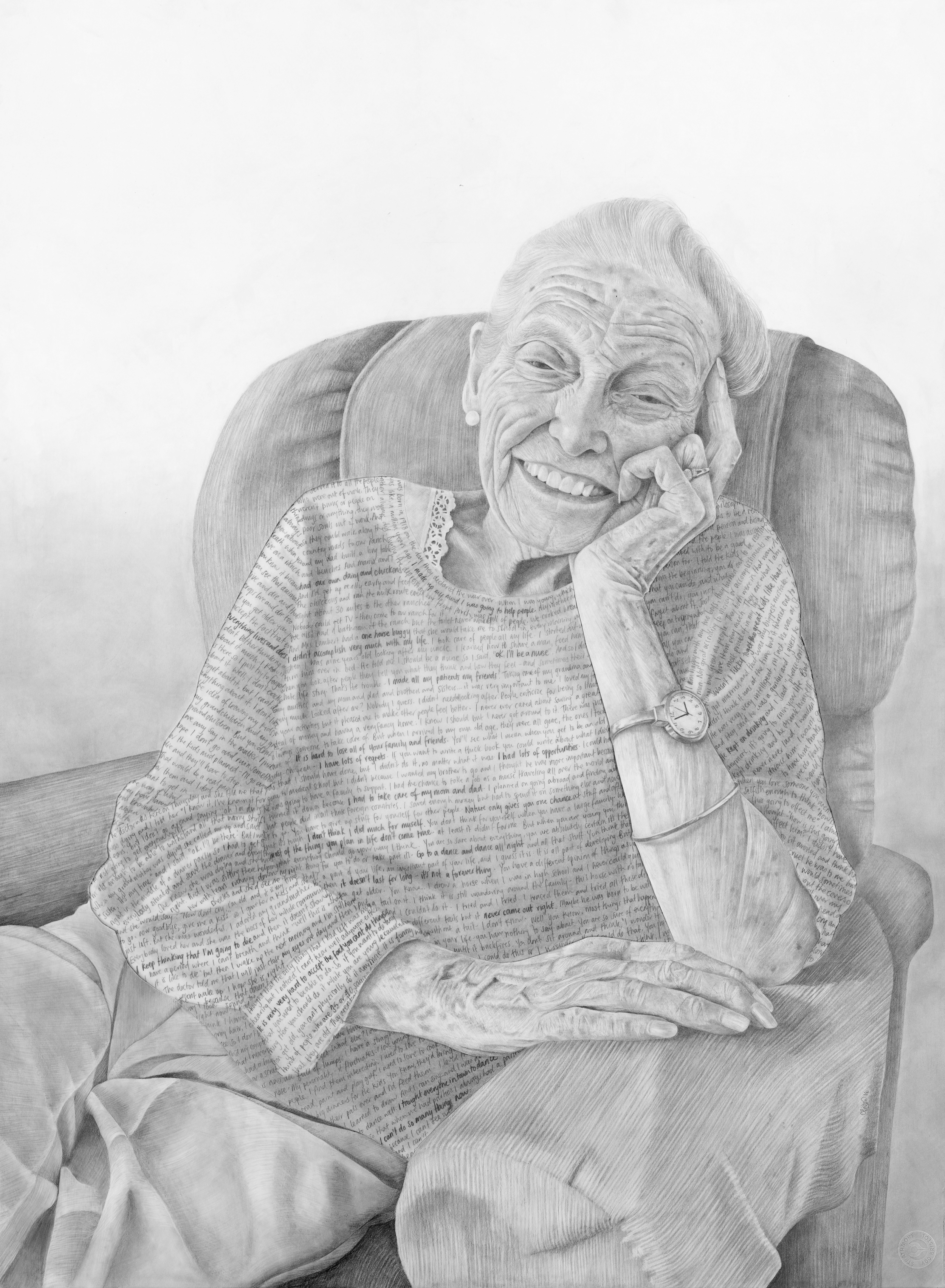 Ena - Pencil on drawing and tissue papers - 30" x 22" - © Claudia Biçen 2016