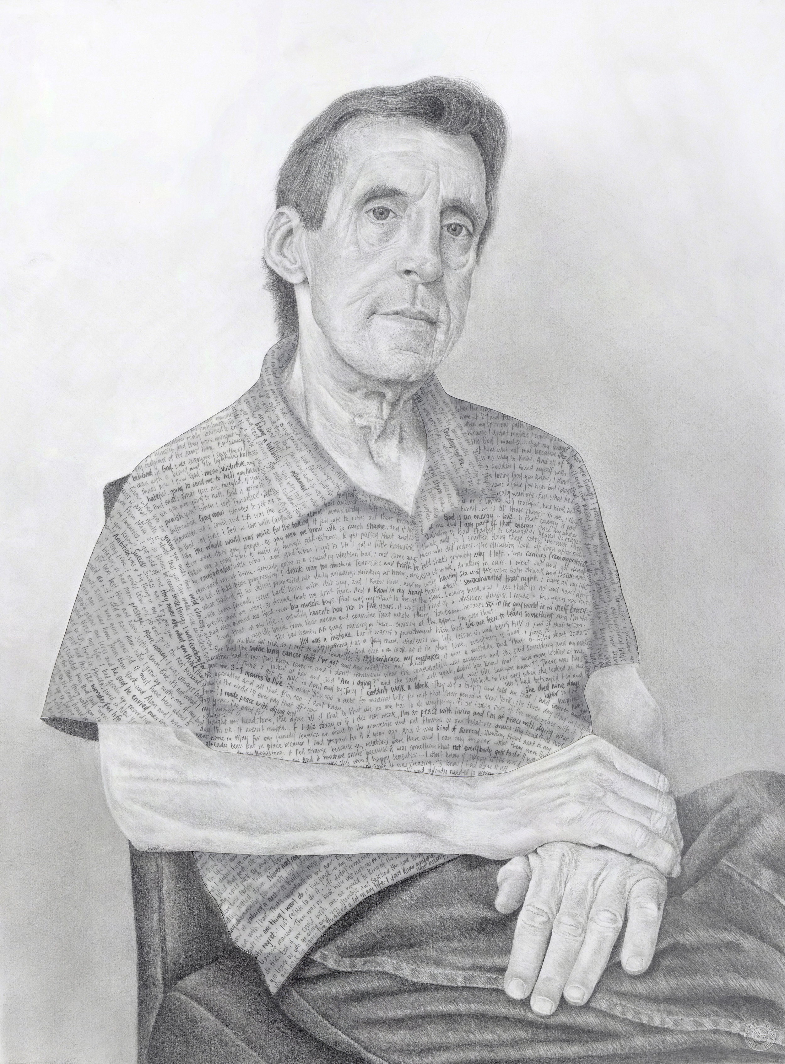 Randy - Pencil on drawing and tissue papers - 30" x 22" - © Claudia Biçen 2015