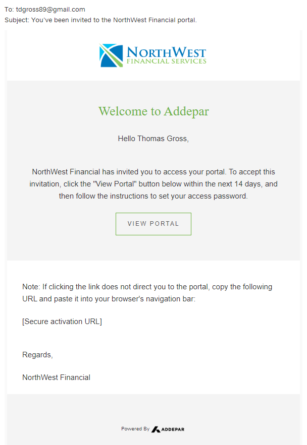 Sample Welcome Email