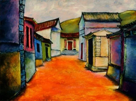 Hot Hutong, Oil on paper, 22"30"