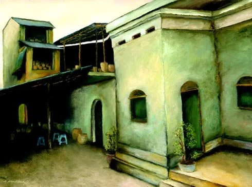 Vietnam Business, Oil on paper, 22"x30"