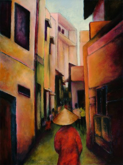 Our Walk in Saigon, Oil on Canvas