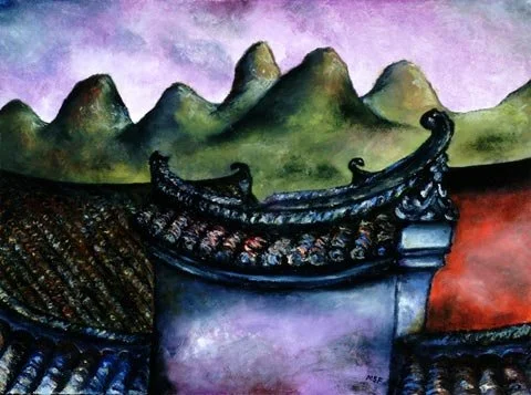 Parallel, Oil on paper, 22"x30"