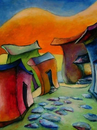 Stretching, Oil on paper