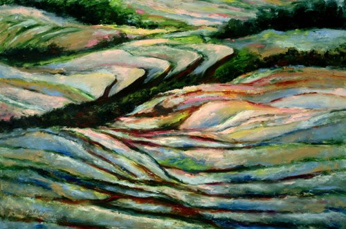 Daytime in Northern Vietnam, Oil on paper