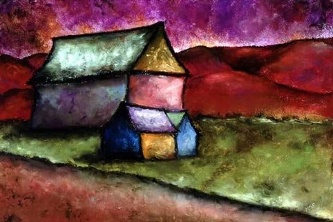 Family in Vermont, Oil on paper, 22"x30"