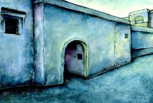 Morocco Street, Oil on paper, 15"x22"