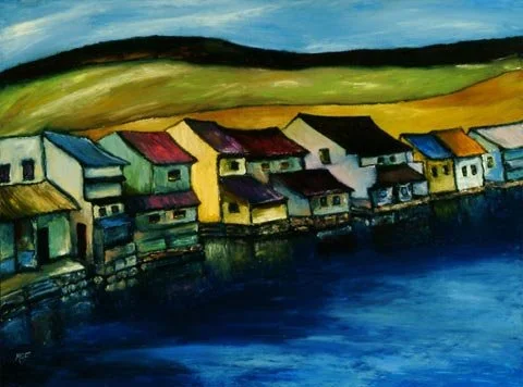 Side by Side, Oil on paper, 22"x30"