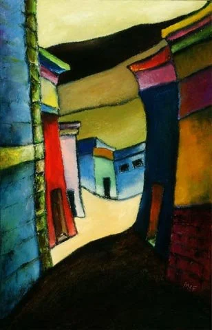 Passing Through, Oil on paper, 30"x22"