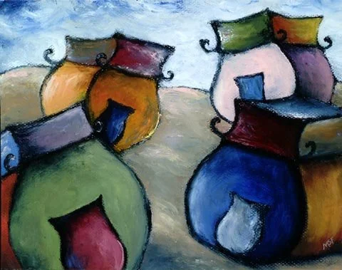 Playground, Oil on paper