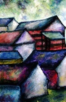 Climbing Tops, Oil on paper