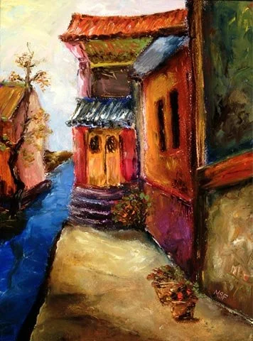 Fall Calmness, Oil on paper